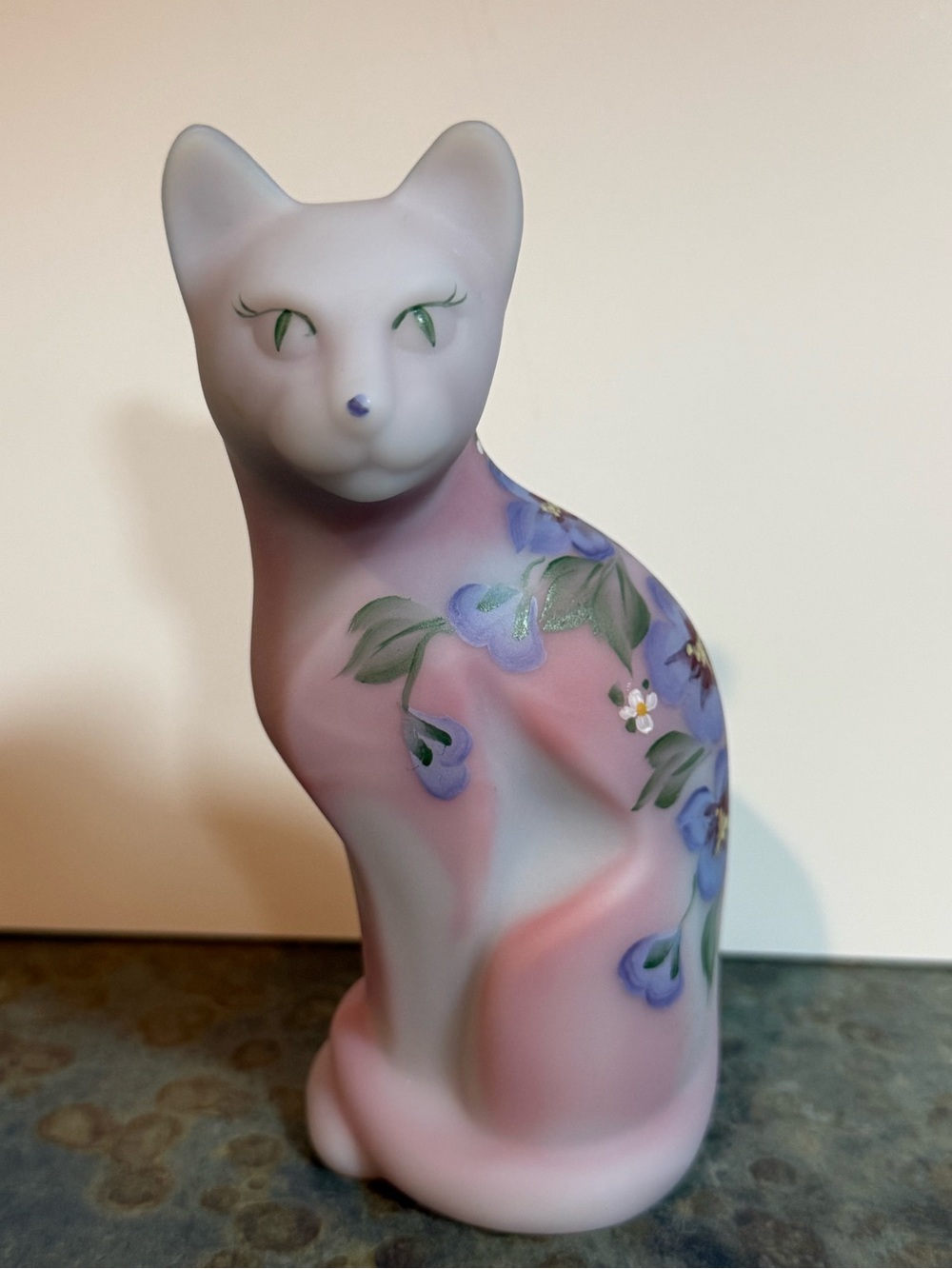 Fenton Hand painted Burmese Satin Glass Cat Figurine - Picture 7 of 7